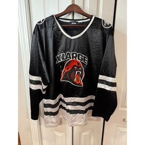 XLARGE Mens Black Gorilla Hockey Jersey Long Sleeve Graphic Print Size L